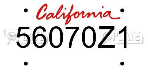 56070Z1 California License Plate