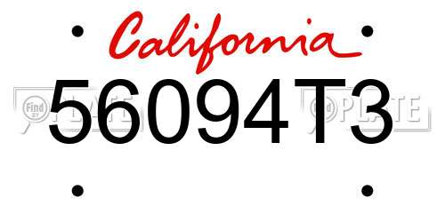 56094T3 California License Plate
