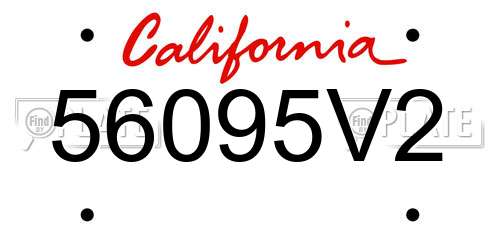 56095V2 California License Plate