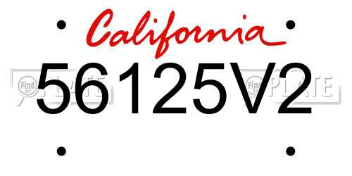 56125V2 California License Plate