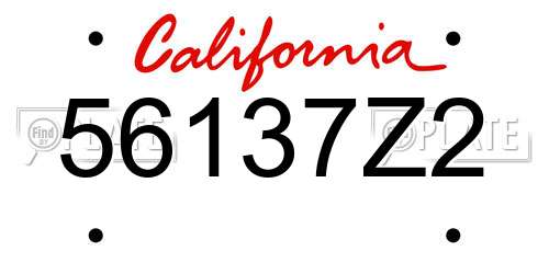 56137Z2 California License Plate