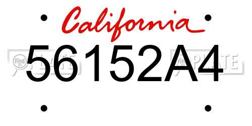 56152A4 California License Plate