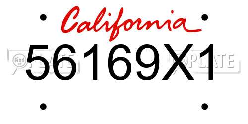 56169X1 California License Plate