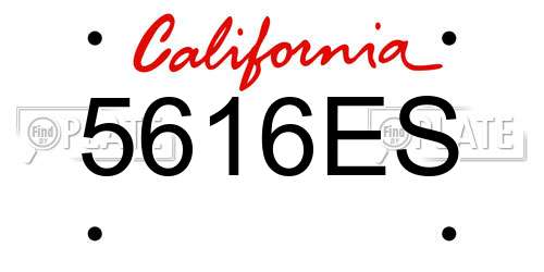 5616ES California License Plate