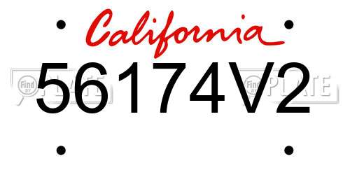 56174V2 California License Plate