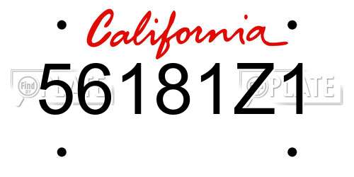 56181Z1 California License Plate