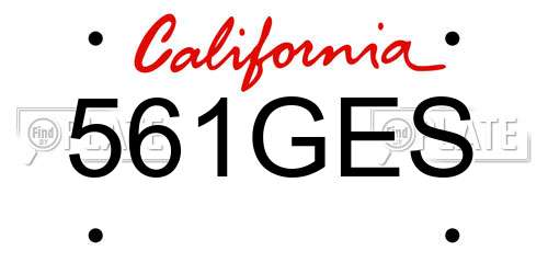 561GES California License Plate