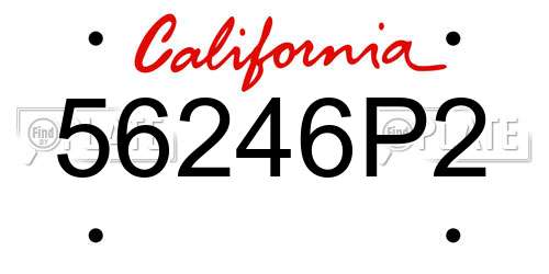 56246P2 California License Plate