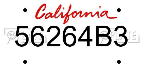 56264B3 California License Plate