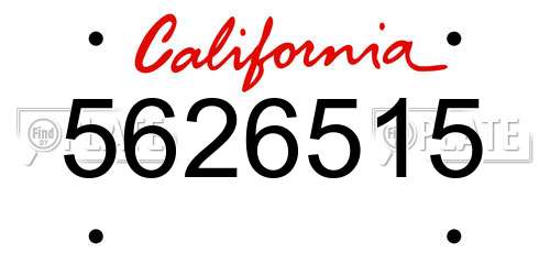 5626515 California License Plate