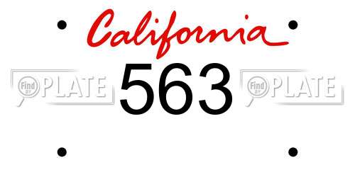 563 California License Plate