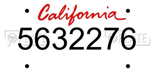 5632276 California License Plate