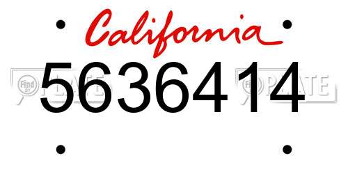 5636414 California License Plate