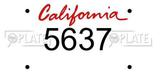 5637 California License Plate