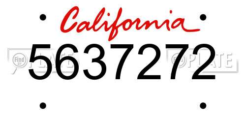 5637272 California License Plate