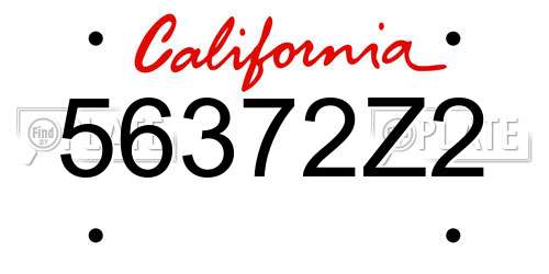 56372Z2 California License Plate