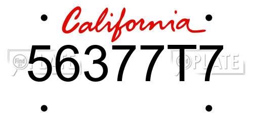 56377T7 California License Plate