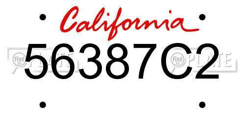56387C2 California License Plate
