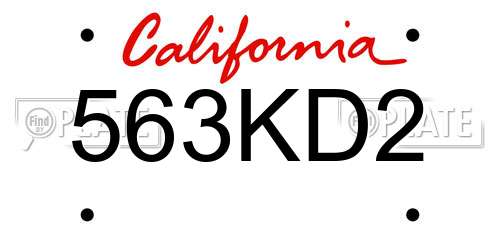 563KD2 California License Plate