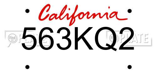 563KQ2 California License Plate