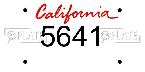 5641 California License Plate