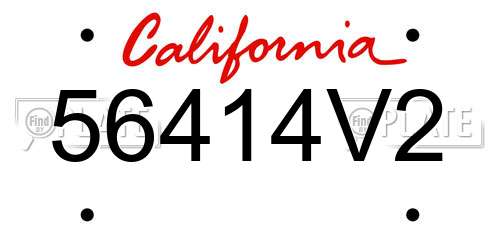 56414V2 California License Plate