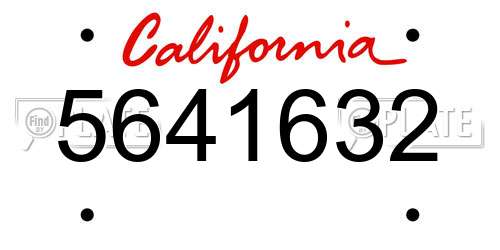 5641632 California License Plate