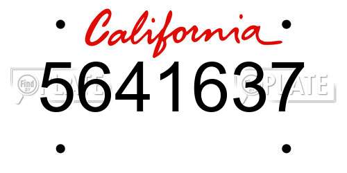 5641637 California License Plate
