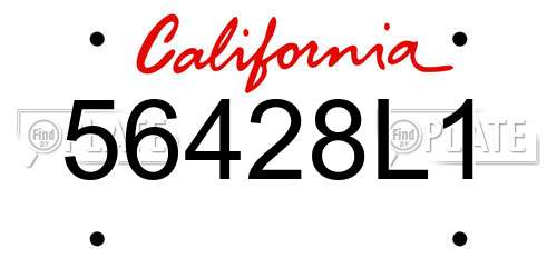 56428L1 California License Plate