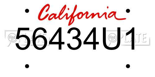 56434U1 California License Plate