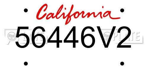 56446V2 California License Plate