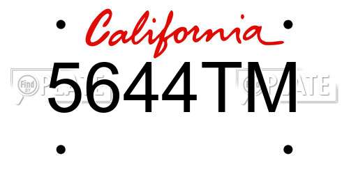 5644TM California License Plate