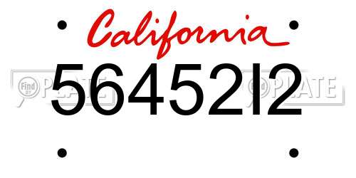 56452I2 California License Plate