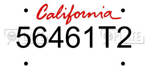 56461T2 California License Plate