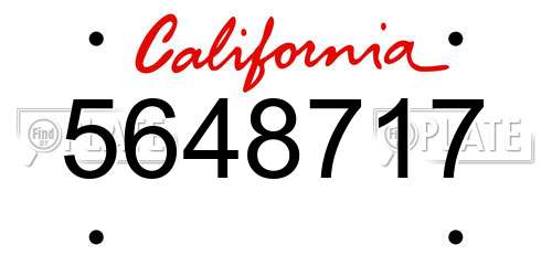 5648717 California License Plate