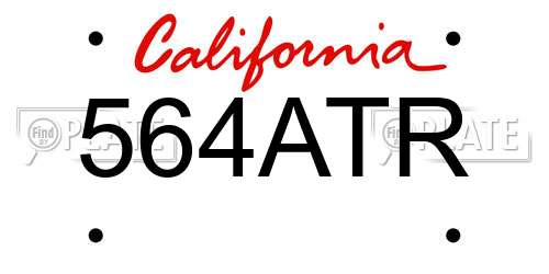564ATR California License Plate