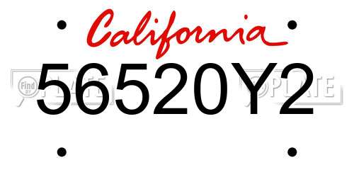 56520Y2 California License Plate