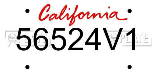 56524V1 California License Plate