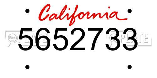 5652733 California License Plate