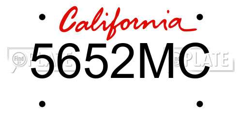5652MC California License Plate