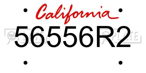 56556R2 California License Plate