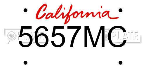 5657MC California License Plate