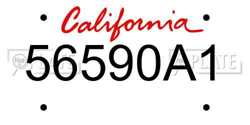 56590A1 California License Plate