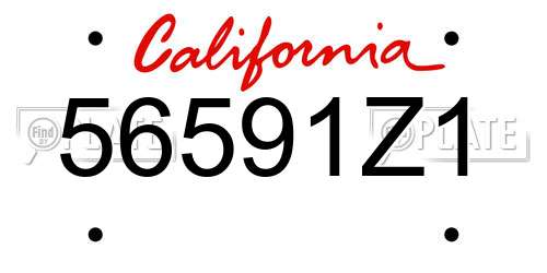 56591Z1 California License Plate
