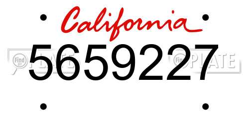 5659227 California License Plate
