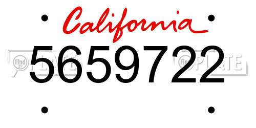 5659722 California License Plate