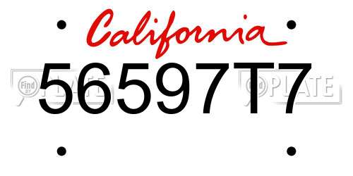 56597T7 California License Plate