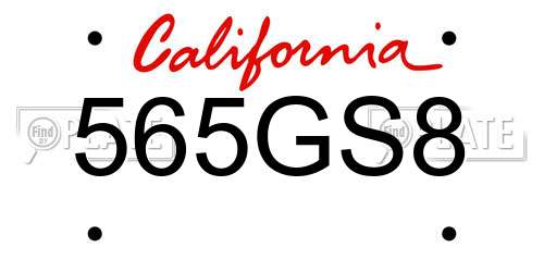 565GS8 California License Plate
