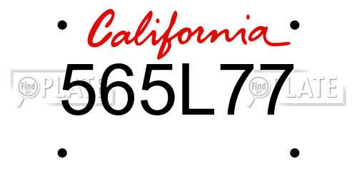 565L77 California License Plate