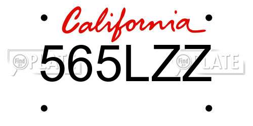 565LZZ California License Plate